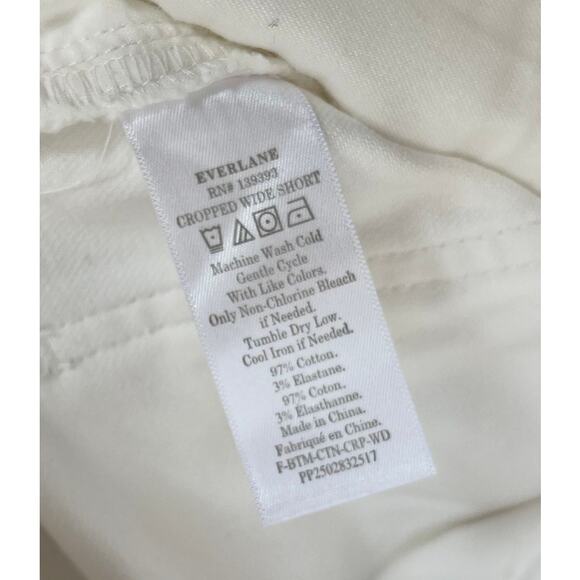 Everlane Utility Straight Leg Cropped Wide Short Jean White - Picture 7 of 8